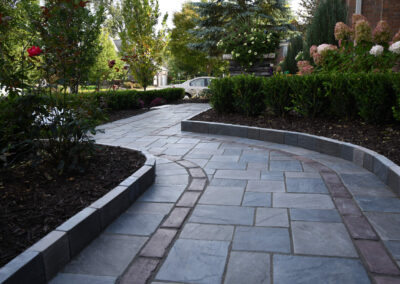 bordered walkway front yard residential